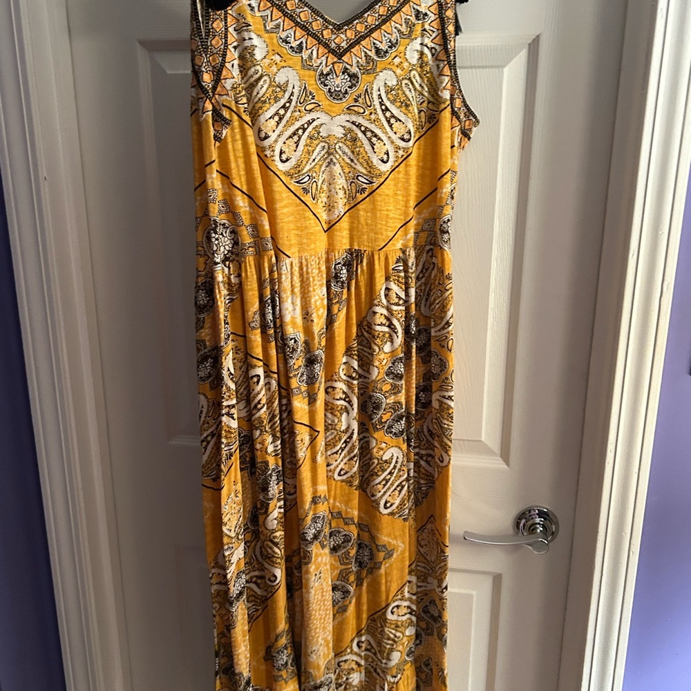 Soft Surroundings Yellow and Black Maxi Dress